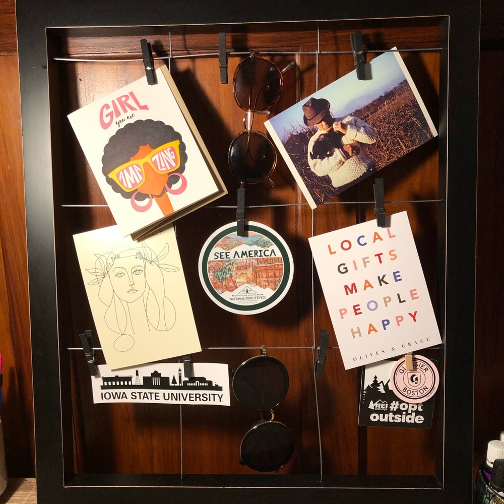 Framed organizer for photos and accessories
